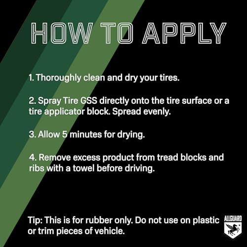Tire GSS – XiO2™ Tire Shine Spray with Graphene Forms Tri-Molecular Bond to Rubber – Water-Resistant, Long-Lasting Protection – Satin Black Finish – Easy, No-Sling Application with Applicator Pad