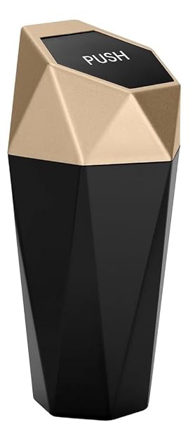 Ginsco Car Trash Can with Lid, Mini Car Garbage Can, Car Trash Bin Car Accessories for Interior, Leakproof Small Trash C