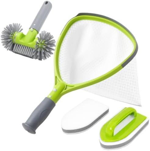 Spa & Hot Tub Cleaning Kit with Fine Mesh Skimmer, 3-Piece, Green