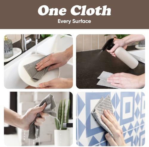 Organic Origin Swedish Dishcloths for Kitchen - Cellulose Cloths, 12 Counts