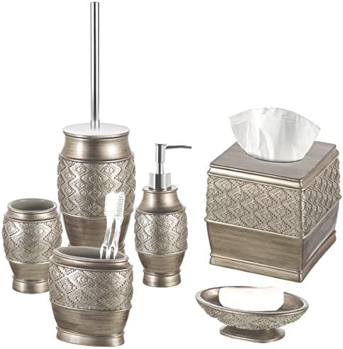 Creative Scents Dublin Silver Toilet Brush Set - Toilet Bowl Cleaner Brush and Holder - Decorative Bathroom Cleaner Brush - Space Saving Design Toilet Bowl Scrubber