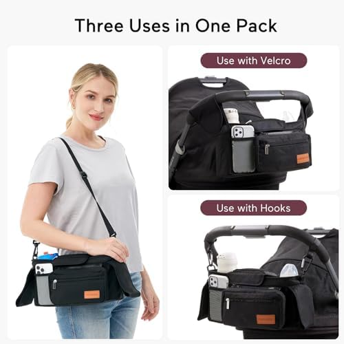 Universal Stroller Organizer with Insulated Cup Holder