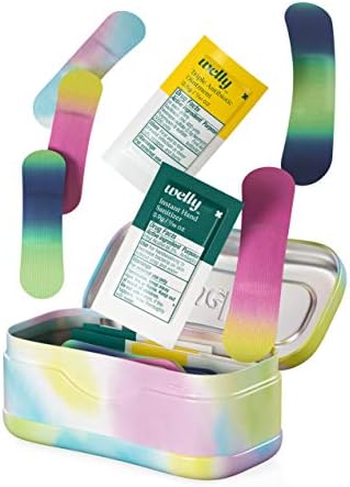 Quick Fix Colorwash, On The Go First Aid Kit, Assorted Bandages, Ointments, and Hand Sanitizer, Tie Dye Patterns, 2 Pack