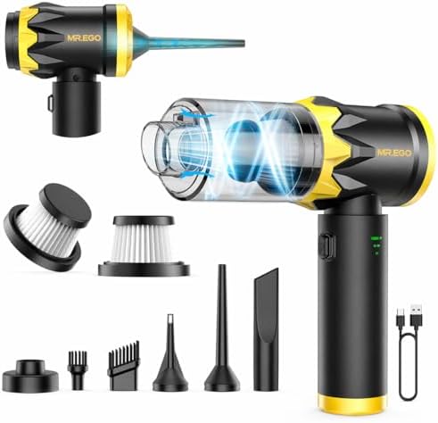 Car Vacuum Portable Cordless, 22000Pa Handheld Vacuum and Air Duster