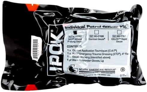 Individual Patrol Officer Kit IPOK (Gauze) NAR Compact First Aid with C-A-T Tourniquet, ETD, Gauze, Gloves (80-0167)