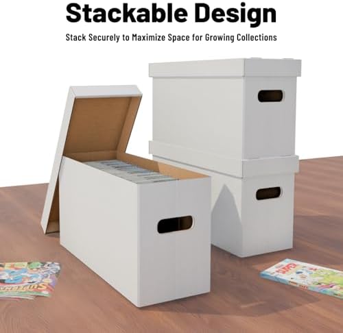 3 Pack Comic Book Storage Boxes Short Box Organizer for Collectors