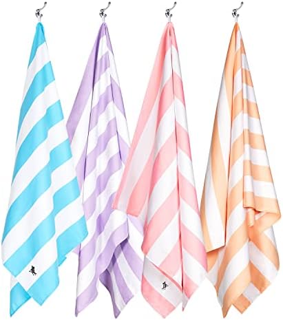 Beach Towel - Quick Dry, Sand Free - Compact, Lightweight - 100% Recycled - Includes Bag - Cabana Light - Lombok Lilac - Large (160x90cm, 63x35)