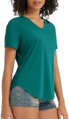 Women's Sun Shirt Workout Athletic Tops V Neck