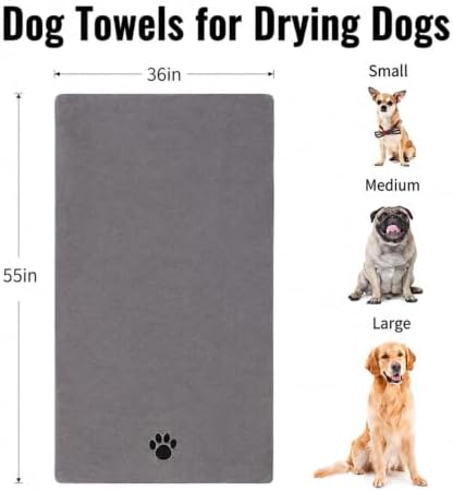 2 Pack Extra Large 55*36 Inch Microfiber Dog Towels for Drying Dogs