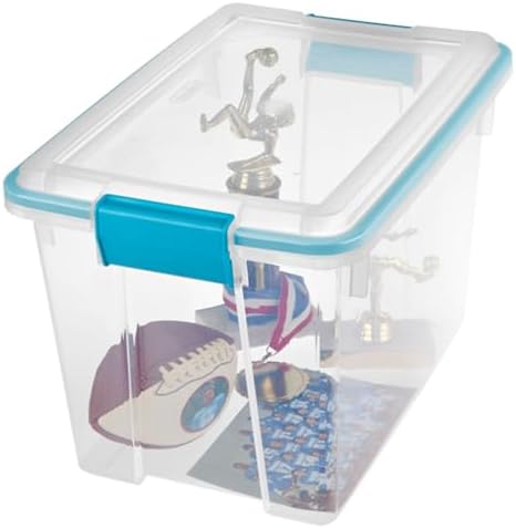 Gasket Storage Box with Lids for Home & Office, 20 Quart, 6-Pack
