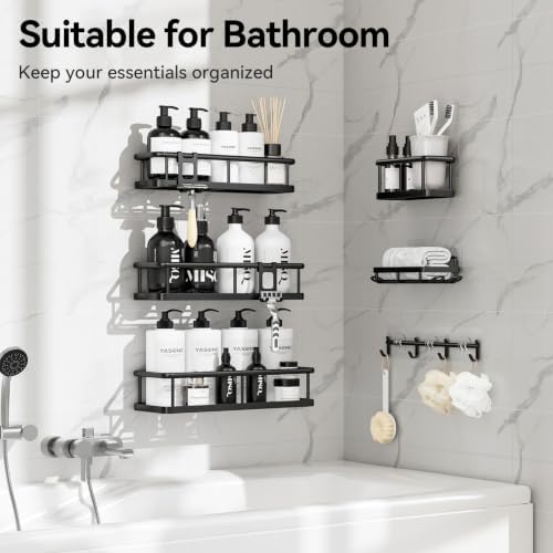 Shower Caddy Adhesive, Rustproof Shower Shelves for Inside Shower