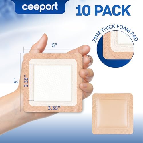 Silicone Super Absorbent Wound Dressing 5" x 5", 10 Individual Pack