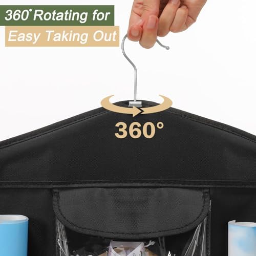 Wrapping Paper Storage, Double-Sided Hanging Storage, Black