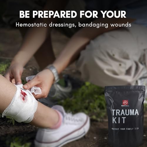 IFAK Refill Kit, Compact Emergency Medical First Aid Trauma Kits Survival Supplies Hemostatic Combat Tactical Wound Care Dressing Pack with Chest Seal 6”Israeli Bandage for Rapid Military, 8pcs