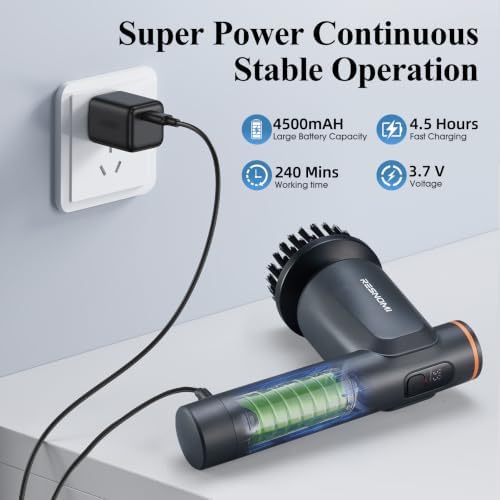 Electric Spin Scrubber, Cordless Bathroom Cleaning Brush, 2 Speeds