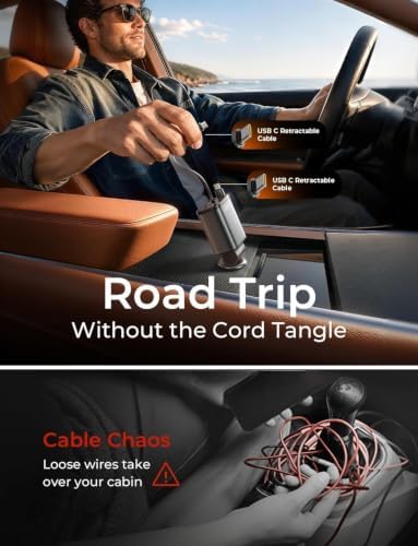 Retractable Car Charger USB C Fast Charge for iPhone 18 17 Pro Max