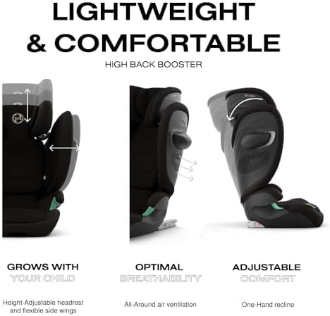 Cybex Solution G2 High Back Kids Booster Car Seat for 4+ Year Old - Black
