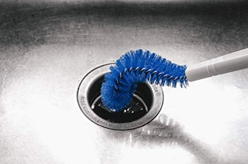 Multi-Purpose Kitchen Brush – Bristle Scrubber for Garbage Disposal, Drain Cleaning, Carafes, Jars & Under Rims – Curved Ergonomic Design