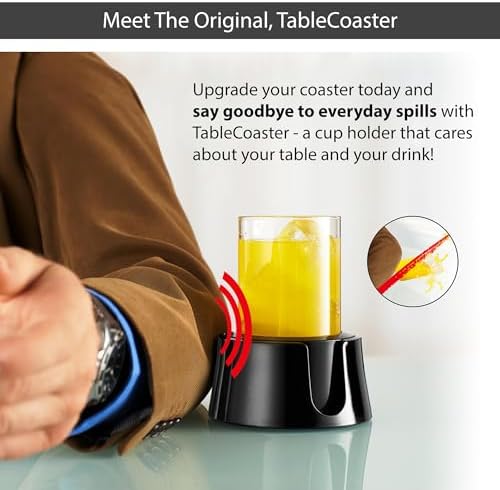 TableCoaster - Anti-Spill Desktop Cup Holder, Jet Black