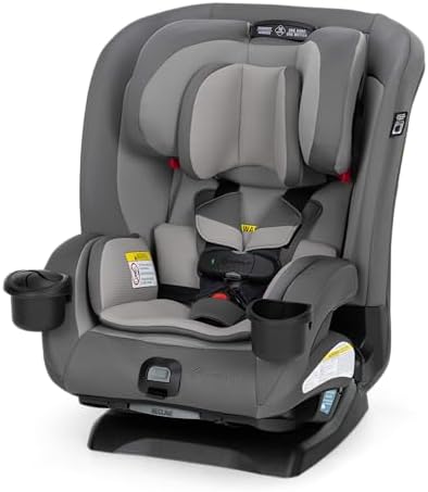 EverSlim 4-in-1 Convertible Car Seat, SecureTech Chest Clip, Ultra-Slim, 4-Mode Infant to Booster, Baby Car Seat, 5-100 lbs, Memory Foam, Office Space