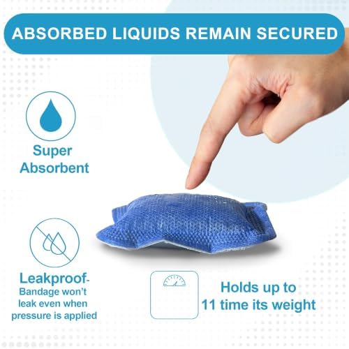 Super Absorbent Wound Dressing, Non-Adhesive Pads, 8"x8", Box of 5