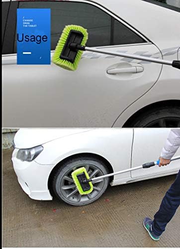 12" Car Wash Brush with Soft Bristle Auto RV Truck Boat Camper Car Exterior Washing Heavy Duty Tri-Level Dip Green