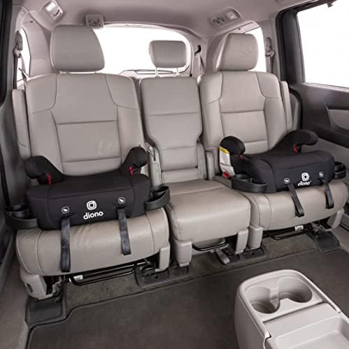 Diono Solana 2 XL Pack of 2 2022, Dual Latch Connectors, Lightweight Backless Belt-Positioning Booster Car Seat, 8 Years 1 Booster Seat, Black/Pink