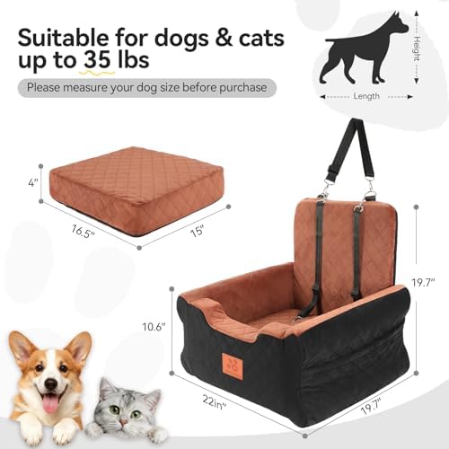 Dog Car Seat for Small Medium Dogs,Dog Booster Seat Under 35 lbs