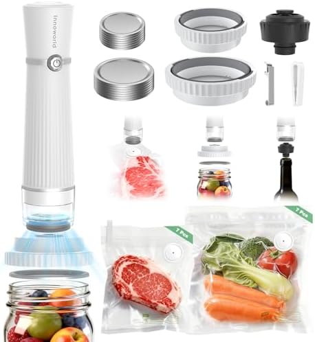3-in-1 Compact Handheld Vacuum Sealer for Food (Bag, Mason Jar,Wine Bottle)