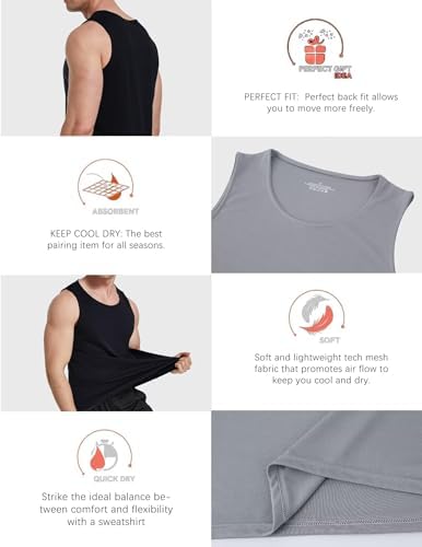 6 Pack Men's Workout Tank Tops Athletic Muscle Gym Shirts