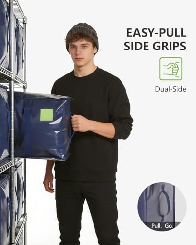 Heavy Duty Moving Bags Extra Large 110LBS Storage Bags, 8 Pack-Blue
