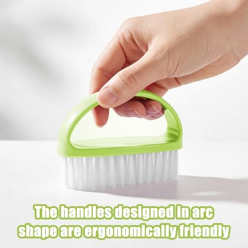 12 Pcs Small Scrub Brushes, 4" Heavy Duty Stiff Bristles Cleaning Brushes, Durable Small Cleaning Brush for Bathroom, Showe, Sink, Kitchen, Bathtub, Floor (4 Colors)