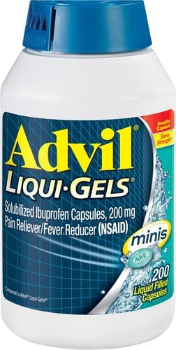 HALEON Liqui-Gels minis Pain Reliever and Fever Reducer, Pain Medicine for Adults with Ibuprofen 200mg for Pain Relief - 200 Liquid Filled Capsules