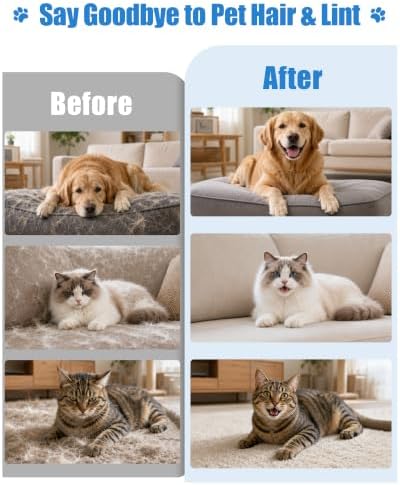 2 Pack Pet Hair Removal Glove for Dogs & Cats, Reusable