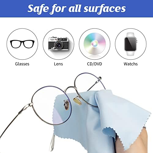 200 Pcs Microfiber Glasses Cleaning Cloth,Multi Color