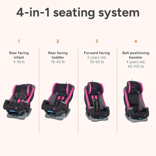 Journey 4-in-1 Convertible Car Seat, Dash Pop Pink