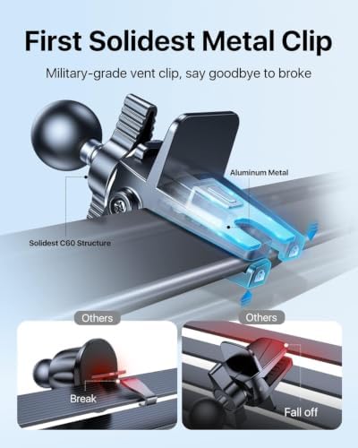 Upgraded for Magsafe Car Mount Pro [Strongest Magnet, Big Phone Friendly] 360° Rotation Magnetic Phone Holder for Car Vent for iPhone Duo 18/17/16/15/14 Pro Max Samsung S26/S25 (Carbon Fiber)