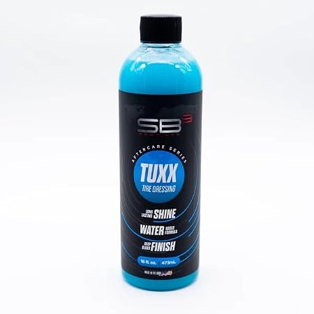 SB3 Tuxx Water-Based Tire and Trim Car Tire Dressing - Adjustable Shine with UV Protection - Versatile for Interior and 