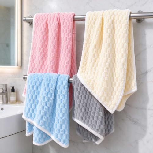 4 Pack Microfiber Bath Towels, Quick Dry, Super Soft, 27.5"x55"
