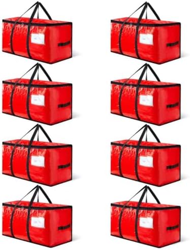 Red Moving Bags Heavy Duty Extra Large 8 Pack 97L Storage Totes with Zippers Reinforced Handles Water Resistant for College Dorm Household Home Moving Supplies