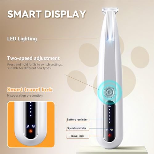 2026 New Pet Precision Trimmer, Dog Paw Trimmer with LED Light, Ultra Quiet