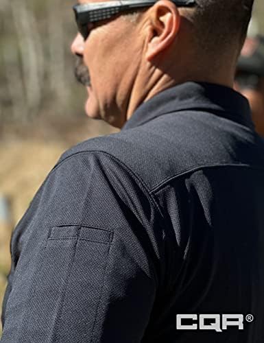 Men's Quick Dry Tactical Polo Shirt, Lightweight Breathable Performance Polo, Short Sleeve UPF 50+ Outdoor Golf Shirt