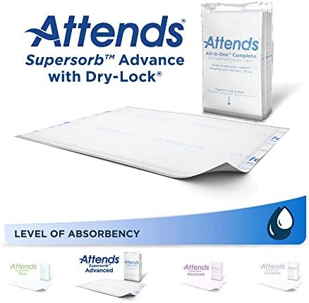 Supersorb Disposable Underpads, 23"x36", Overnight Bed Pads, 60 ct