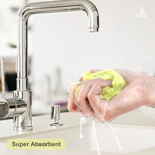 Microfiber Cleaning Cloth Roll - 80 Pack, Reusable Paper Towels Tear Away Towels, Microfiber Towels for Cars, Super Absorbent Lint Free Cleaning Rags for House, Kitchen-Beige Yellow,11.5"x11.5"