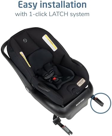 Mico Pro Baby Infant Car Seat with Base, Ventilated Chair, Soft Headrest Pad, Easy-Install Latch, Adjustable Belt Guide, 3-Position Base, Stroller-Ready, 4-30 lbs, up to 32 in, Sea Shadow