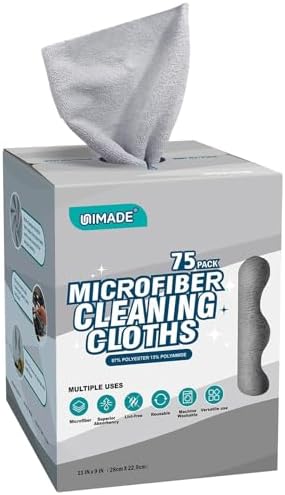 Microfiber Cleaning Cloth, 75 Sheets Microfiber Towels for Cars
