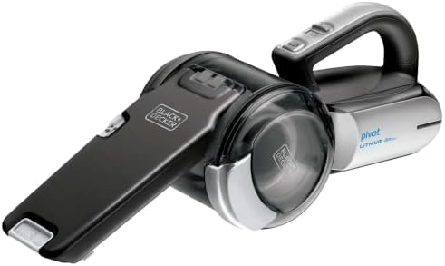 BLACK+DECKER dust buster PIVOT VAC Handheld Vacuum Cordless, Car Vacuum Portable Rechargeable, Extendible Crevice Tool and 200 Degree Pivoting Nozzle, Strong Suction, Lightweight (BDH2000PL)