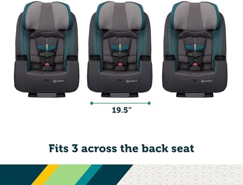 TriMate 3-in-1 Convertible Car Seat, Slim Fit, Infant to Big Kid Car Seat, Easy-Install Harness, Machine-Washable Cover, Dishwasher-Safe Cup Holders, 5-100 lbs, Sharkskin
