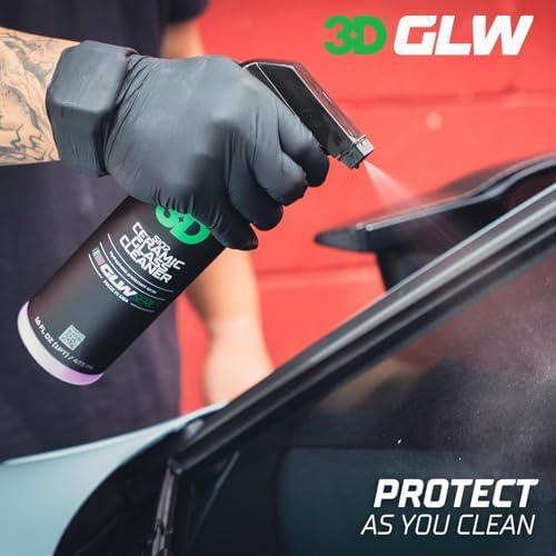 SiO2 Ceramic Glass Cleaner 1 Gallon – Hydrophobic Car Glass Cleaner with Rain Repellency – Optical-Grade Clarity, Streak-Free Shine & Ceramic Protection – Auto Detailing Spray – Made in USA