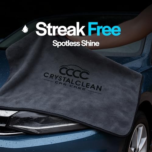 Crystal Clean 2-Pack Microfiber Car Drying Towels, Ultra-Absorbent XL 28x36